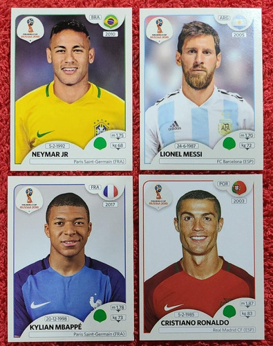 Figurinhas Brilhosas Copa 2018 Panini Brilhantes Raras