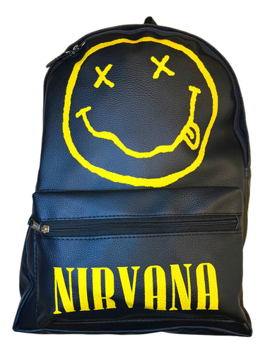 Nirvana Kurt Cobain Mochila Ecocuero Reforzada Grunge