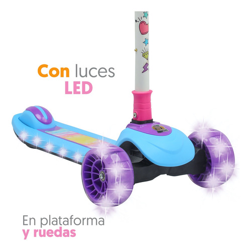Apache Scooter Glam Con Luces Mágicas En Ruedas Y Plataforma