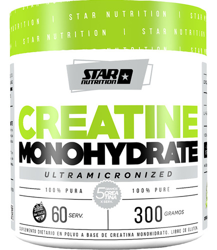 Creatina Monohidrato 300 Gr Star Nutrition Creatine Micronizada Sabor Neutro