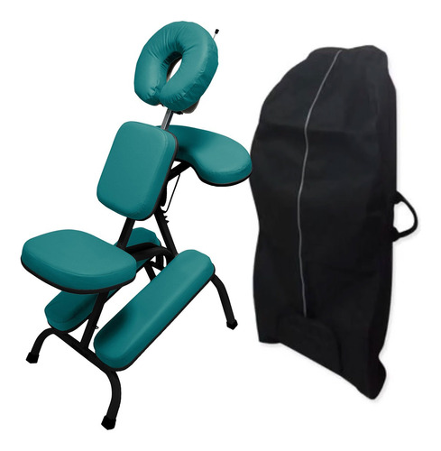 Kit Cadeira Quick Massage Legno Dobrável Shiatsu Black Bolsa