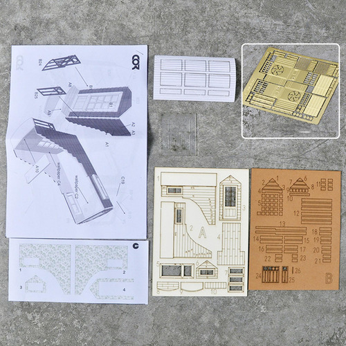 1/35 Kits De Construção De Modelo De Casa Arquitetura Cena