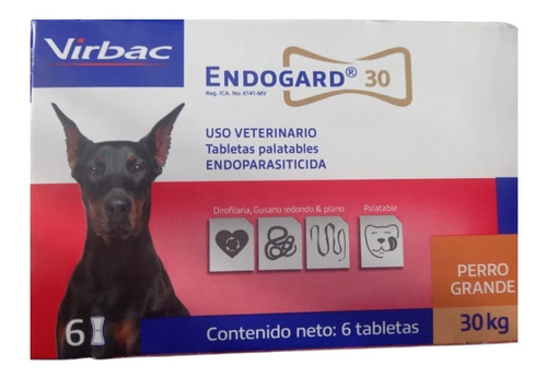 Endogard 30 Antiparasitario Perros  X6 Tabletas Y A