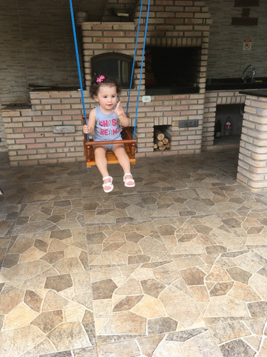 Imagem 4 de 6 de Cadeirinha De Balanço Infantil Madeira Corda Em Nylon 3 Mts