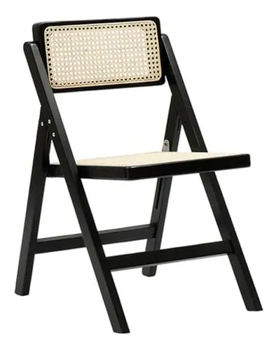 Silla De Comedor De Rattan Con Brazos Y Patas De Madera - Es