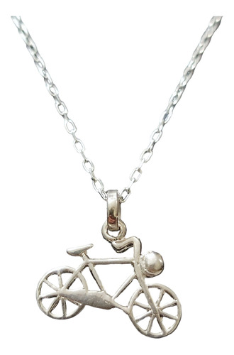 Collar Cadena Bicicleta Mujer Niña Niño Plata 925 + Caja Reg