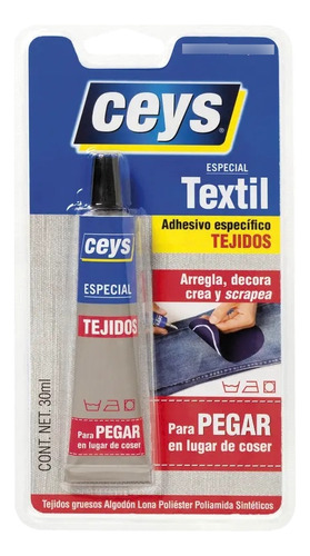Pegamento Ceys Ceys Textil color blanco no tóxico