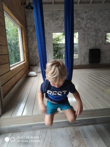 Imagen 4 de 5 de Hamaca Sensorial. Autismo. 3mts+mosquetones+ganchos+sogas