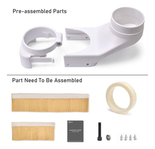 Zapata Para Polvo Daedalus Nl330 Cnc, 80 Mm, Blanca