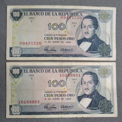 Billetes De 100 Pesos Primera Y Segunda Fecha Escasos, 