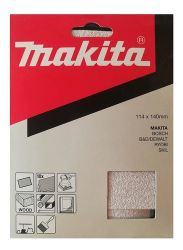 Imagen 3 de 6 de 10 Lijas Lisas Makita 114 X 140 Mm Para Madera Metal Pintura