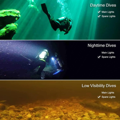 Linterna De Buceo Led Xm-l2 De 1000 Lúmenes Impermeable Hast