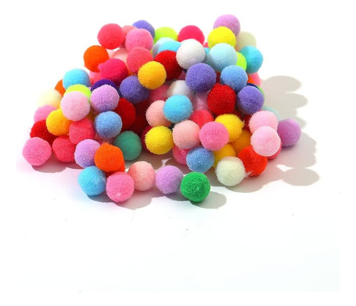 Pompom Colores Surtido 19 Mm Con 100pz Para Manualidades