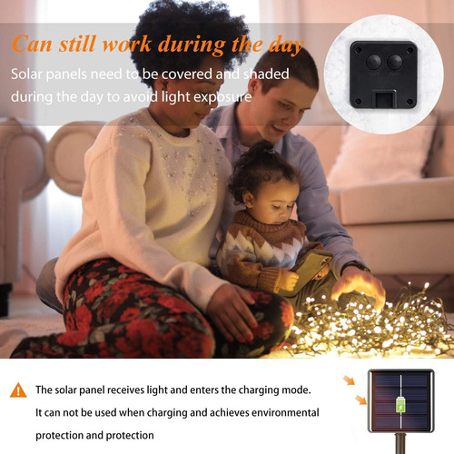 2-pack 200 Led Solar Fairy Lights Al Aire Libre, Mejorada...