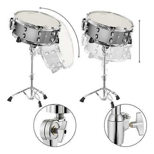 Set De Batería Ashthorpe Con Caja Remo (plateado) - Kit Para