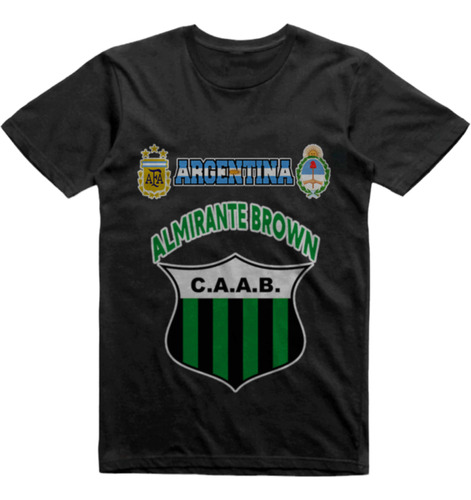 Remera Infantil Negra Almirante Brown Arrecifes