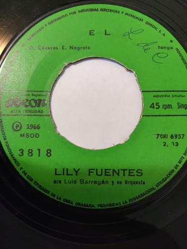 Vinilo Single De Lily Fuentes - El ( K73-x38