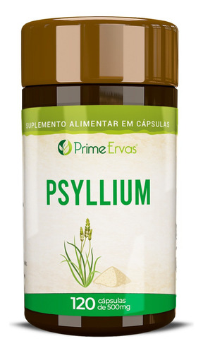 Psyllium 500mg 120 Cápsulas Prime Ervas Sabor Without flavor