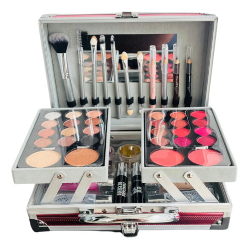 Maleta De Maquiagem Completa Profissional 54 Itens + Pincéis