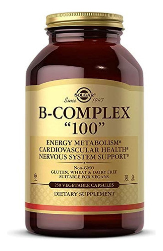 Solgar B-complex  100 , 250 Cápsulas Vegetales - Salud Del C