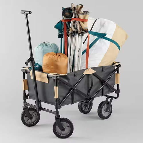 Carrito Plegable Quechua Tipo Trolley Para Camping Compacto Gris/beige