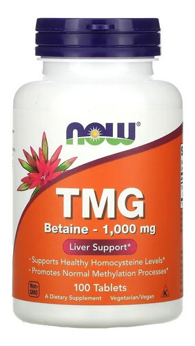 Now Foods Tmg 1000 Mg, 100 Comprimidos Sabor Sin Sabor