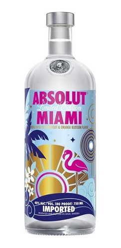 Vodka Absolut Miami X 750cc Última Botella - Interesante