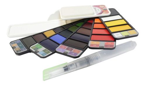 Aquarela Sinoart 25 Cores Paleta Em Leque