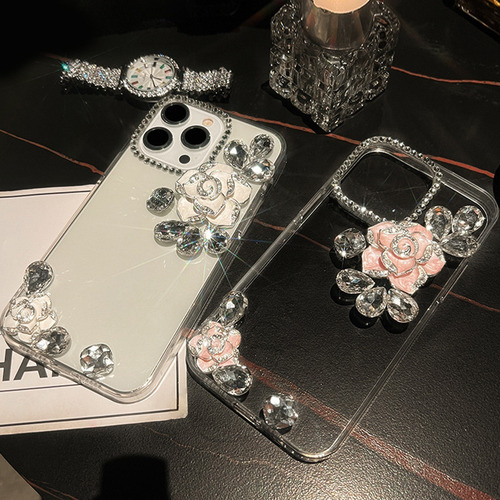 Funda Para iPhone Con Flores De Camelia- Series 16/15/14