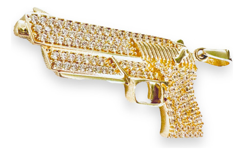 Dije De Pistola 14k Zc 3.4cm De Oro 14k 14 Quilates - Hestia