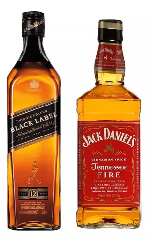 Whisky Johnnie Walker Black Label + Jack Daniel's Fire 1l Cd