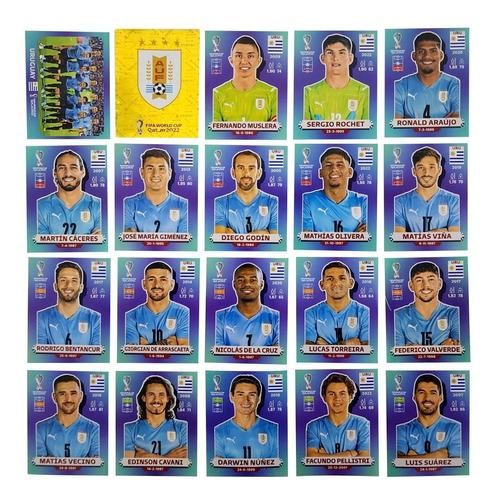 Figurinhas Copa Do Mundo 2022 Seleção Uruguai Completa
