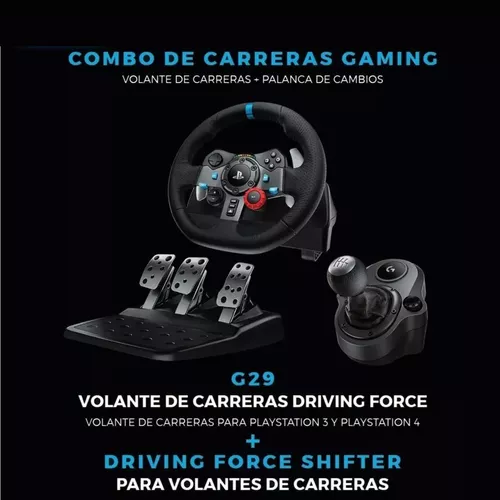 Volante Logitech G29,Pedalera y Palanca de Cambios PS4/5/PC 