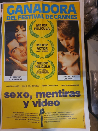 Antiguo Afiche De Cine Original-2305-sexo;mentiras Y Video