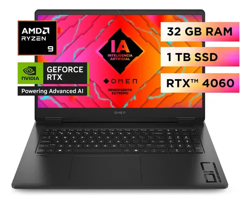 Notebook Hp Gamer Omen 17-Db0009La Amd Ryzen 9 32Gb Ram 1Tb