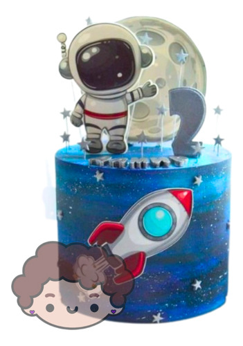 Topper Adorno Astronauta Decoración Torta Personalizo Cumple