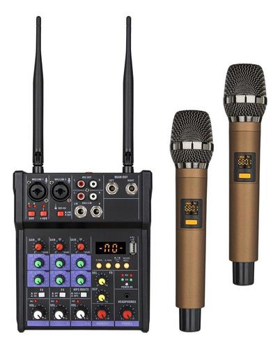 Consola Mezcladora De Audio De 4 Canales Micrófonos De 2