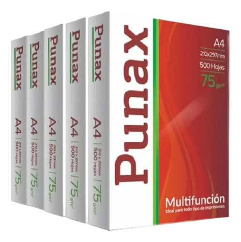 5 Resmas A4 75gr Punax Ledesma (envio Gratis X 2 Cajas)