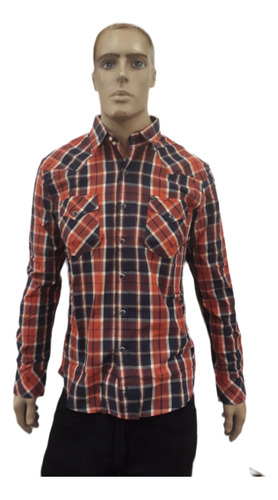 Camisa Wrangler Hombre, New Western Con Broches,slim Fit