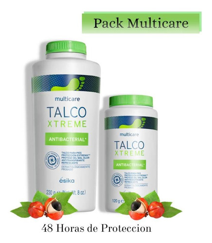 Pack 2 Talco Xtreme Antibacterial De Esika 230g Y 120g