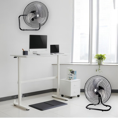 Kit De 4 Pzas Ventilador 3 Aspas, Metálico Negro 3 En 1 Aspas Blanco Diámetro 18 Frecuencia 60hz Material De Las Aspas Aluminio