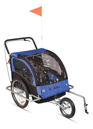 Remolque R20 Para Bicicleta 2en1 Carreola Ni os Azul Gospel