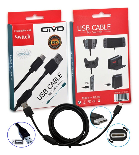 Cable Usb Tipo C De Carga Para Control Nintendo Switch