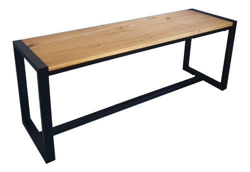 Imagen 1 de 5 de Banco Banqueta Industrial 100x35x45cm Hierro Y Madera Rack