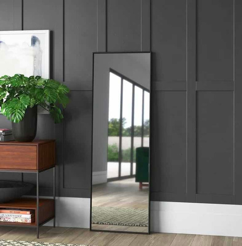 Espejo Rectangular Entero Herreria 180x60 Pie De Apoyo Moda