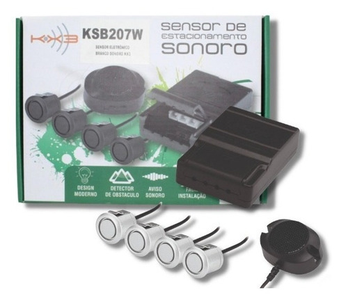 Sensor De Ré Estacionamento Sonoro Prata Kx3
