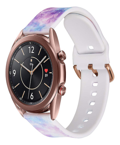 Correa Para Galaxy Watch Active Repuesto Silicona Floral In