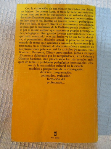 Imagen 2 de 7 de Gimeno Sacristán - La Enseñanza: Su Teoría Y Su Práctica