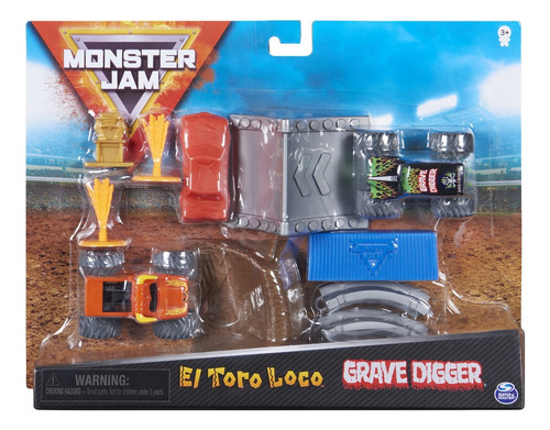 Monster Jam Pista C/rampa Toro Loco + Grave Digger Int 58725