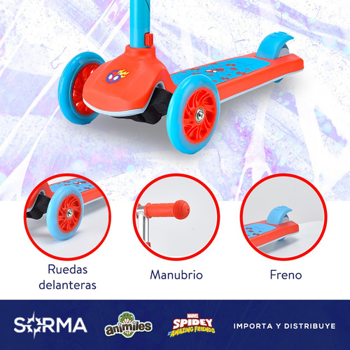 Imagen 6 de 10 de Combo Casco Bicicleta Niños + Monopatin Scooter Infantil 3 R